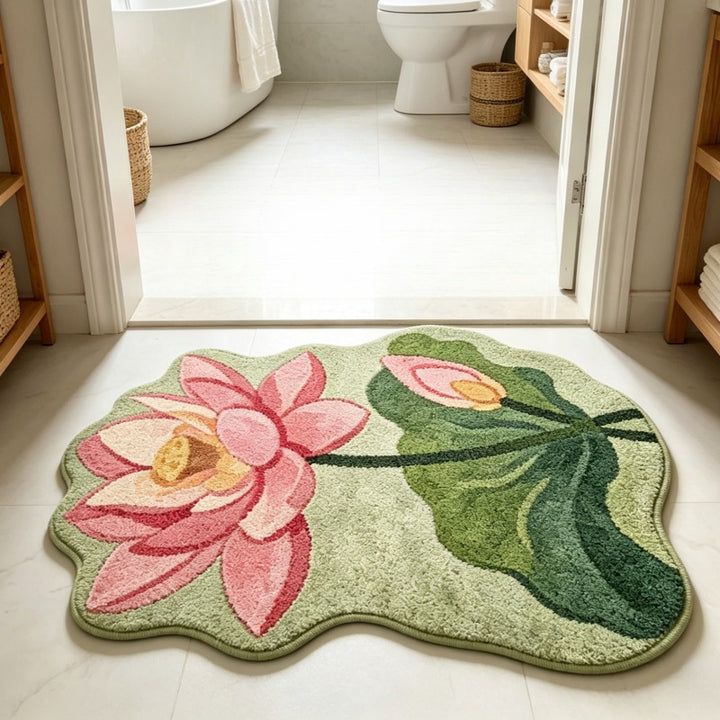 Plush Floral Bath Mat