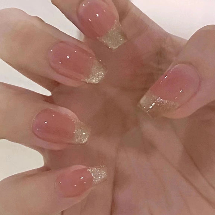 Glitter French Tip Press-On Nails