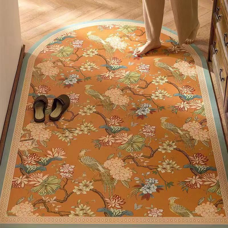 Floral-Patterned Indoor Entrance Mat