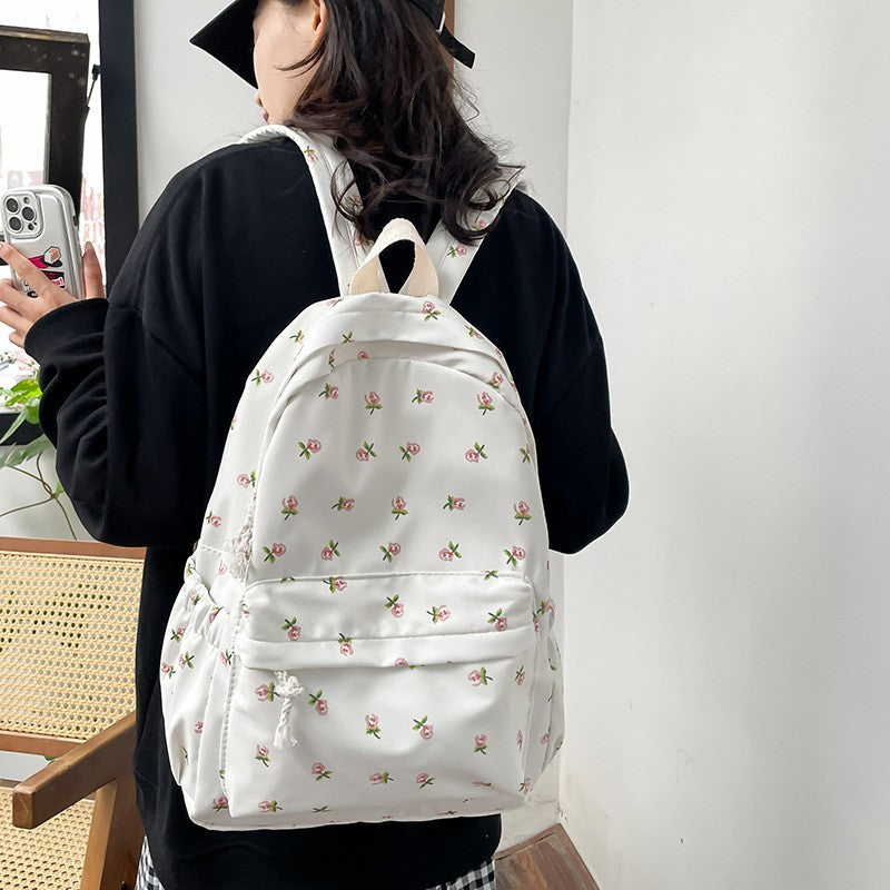 Floral Print Canvas Backpack Kalsten