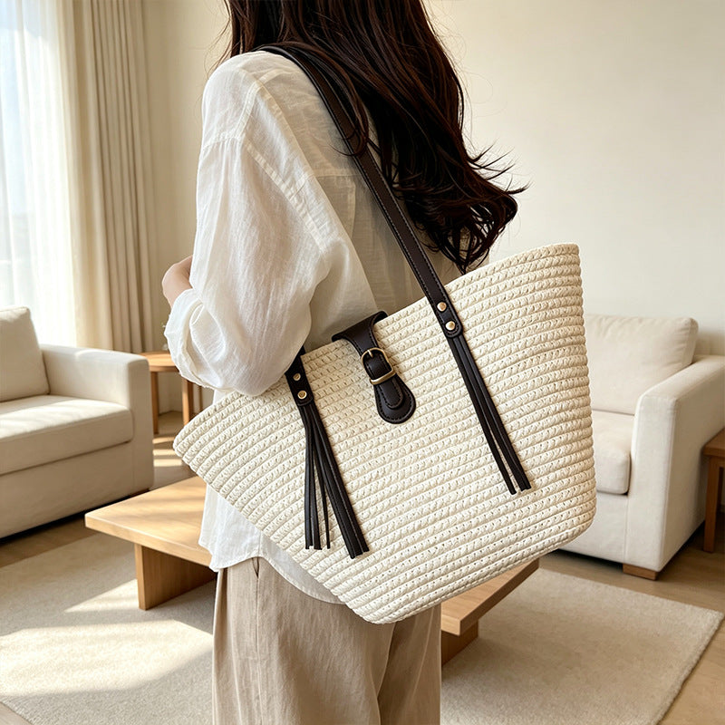 Stylish Woven Beach Tote Kalsten