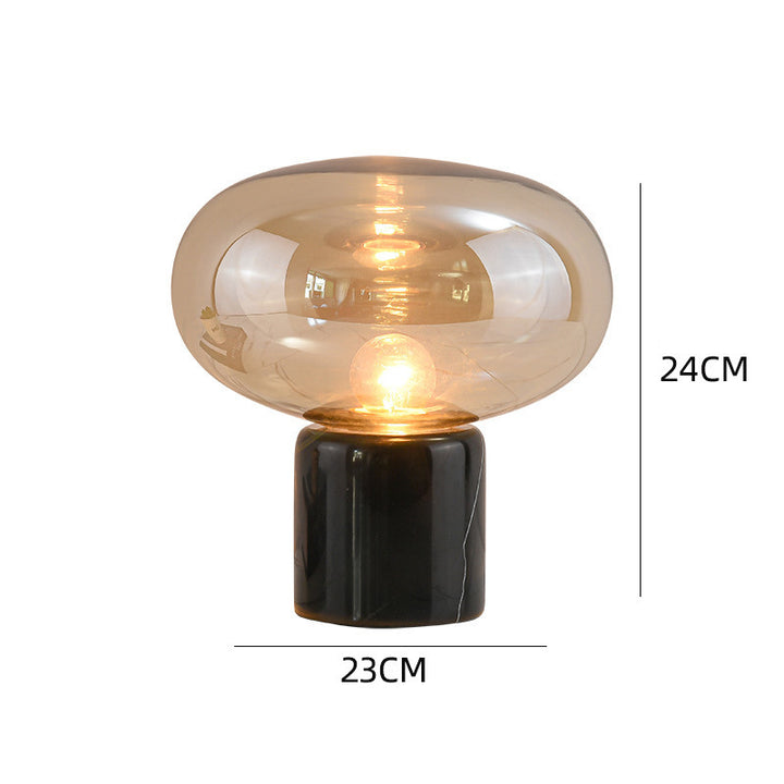 Elegant Glass Table Lamp with Marble Base