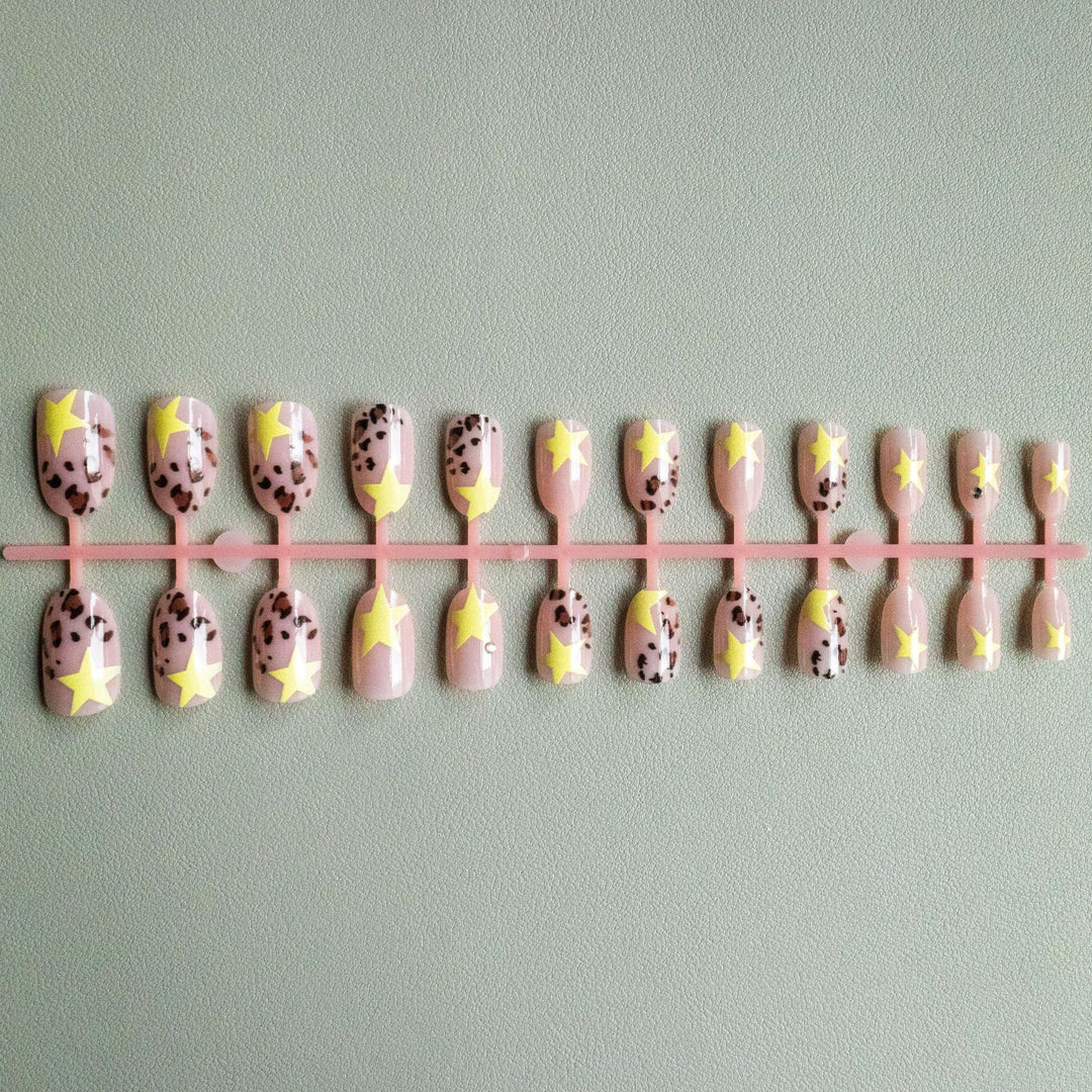 Trendy Animal Print and Star Nail Art Set