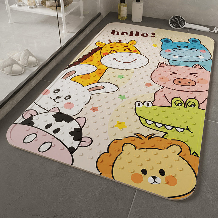 Cartoon-Themed Bath Mat Kalsten