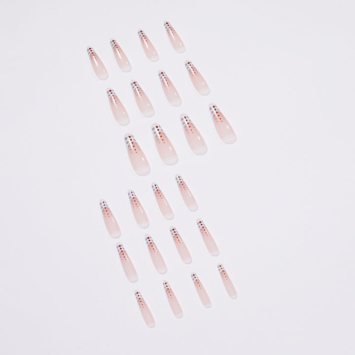 Artistic Nail Extensions with Elegant Dots and Shimmering Ombré Kalsten