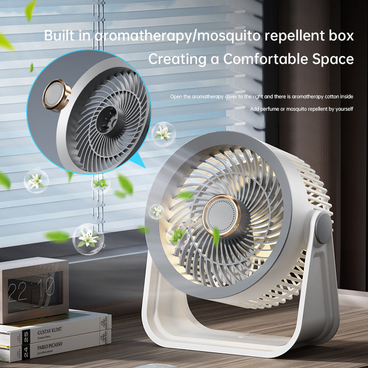 Unisex nan compact rechargeable desktop air circulator with adjustable tilt Kalsten