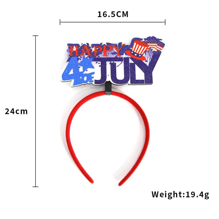 Women's Independence Day patriotic pompom headband with tinsel star toppers Kalsten