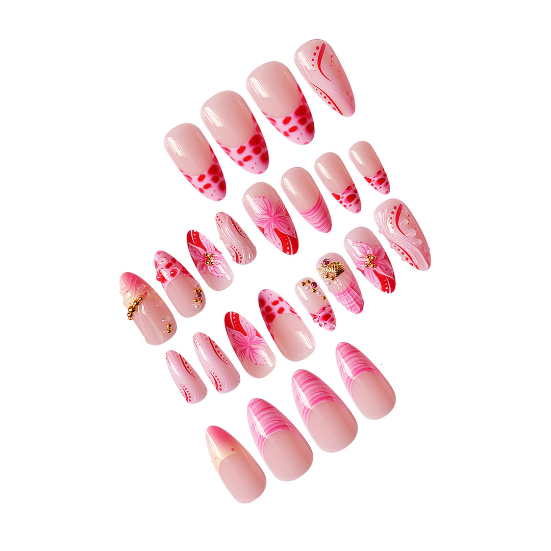 Floral Design Stiletto Press-On Nails Kalsten