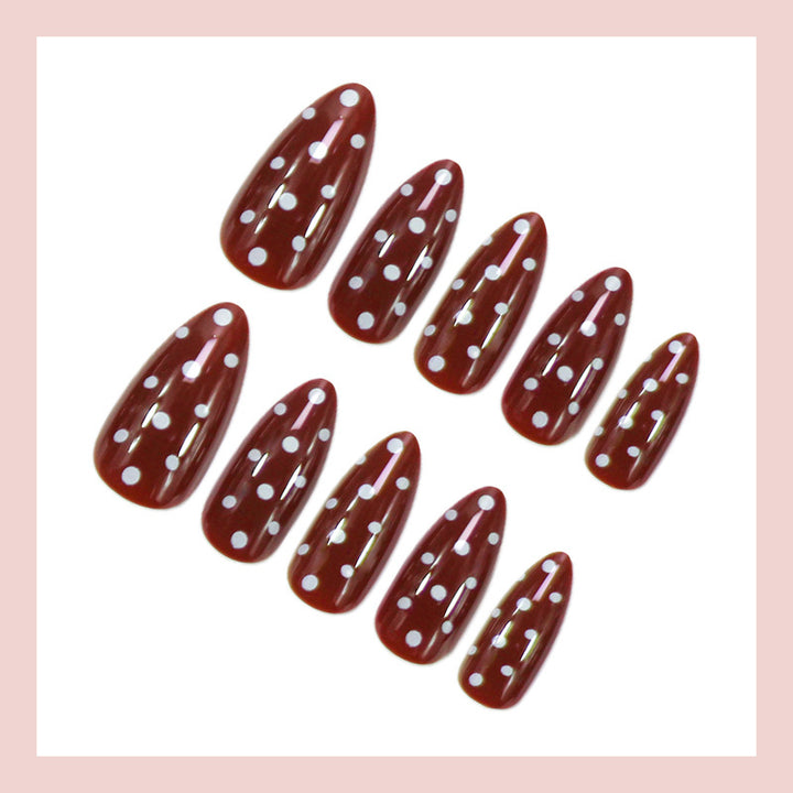 Nail art set with polka dot design and easy adhesive stickers Kalsten