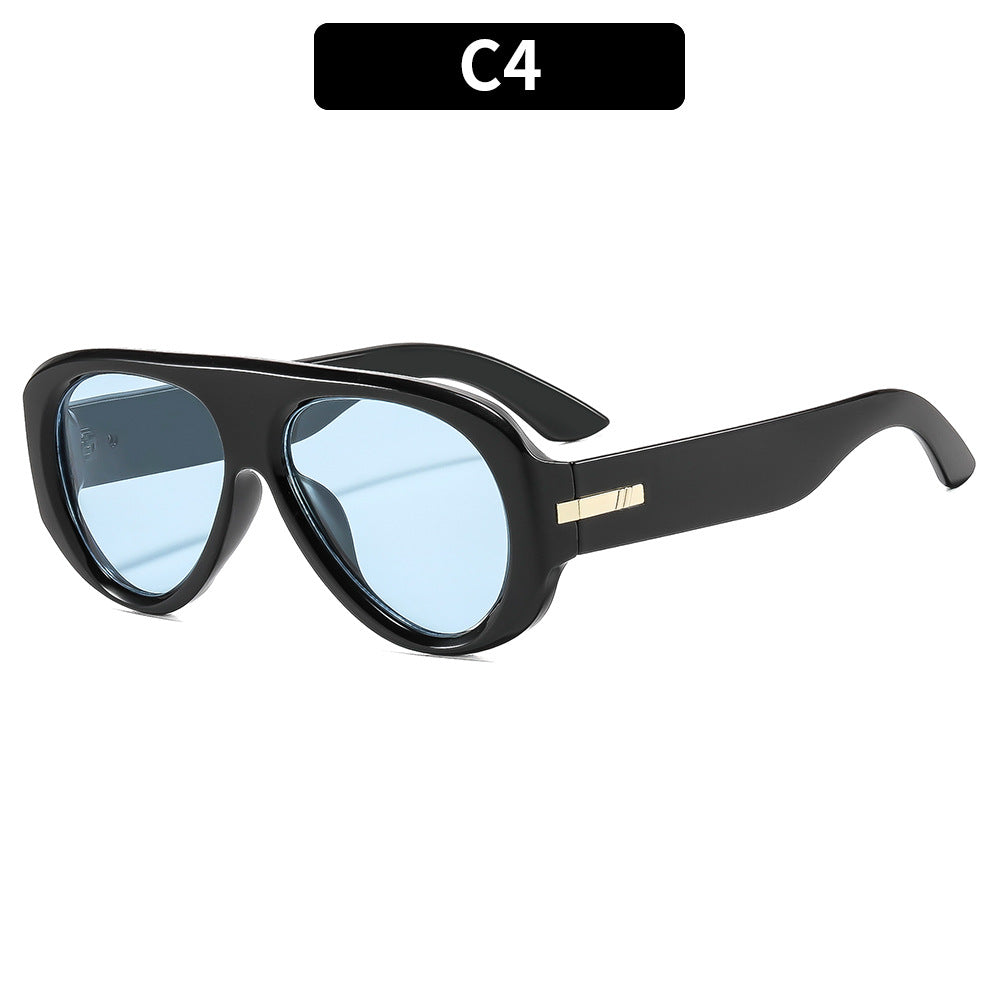 Oversized Retro-Inspired Shield Sunglasses