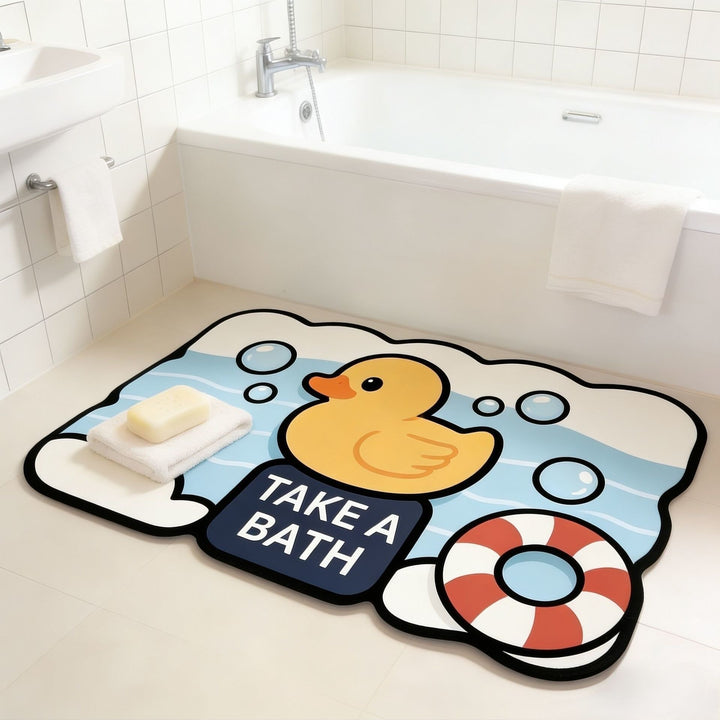 Cartoon Cat-Themed Toilet Bath Mat