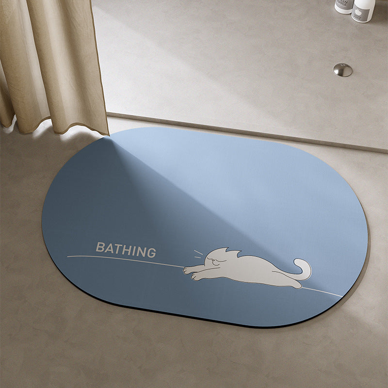 Playful Cat-Themed Bath Mat Kalsten
