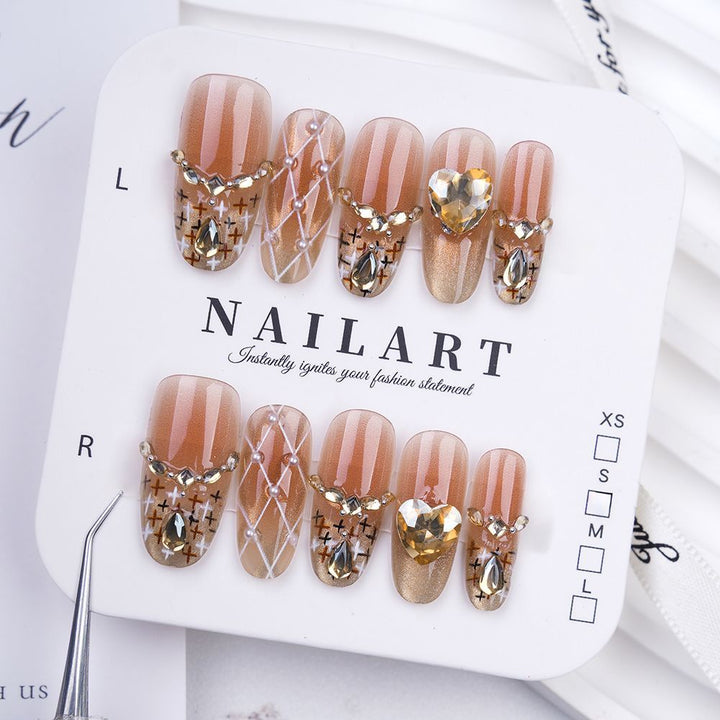Artistic Press-On Nail Set with Cute Character Designs Kalsten