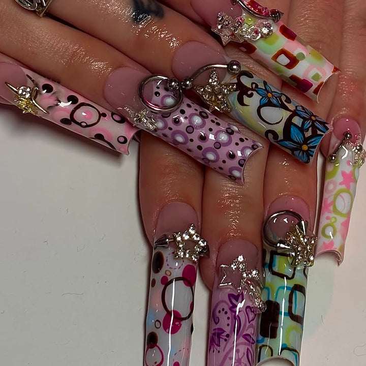 Artificial nails with playful fruit design Kalsten