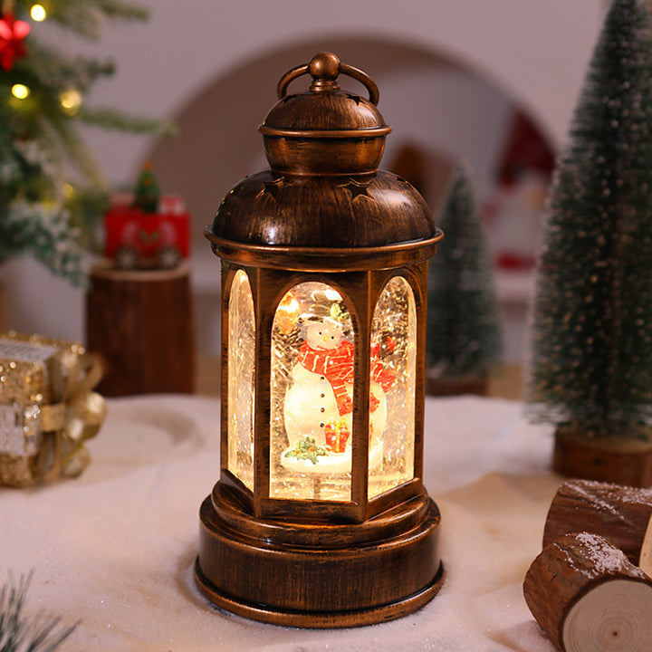 Illuminated Christmas lantern with Santa Claus scene Kalsten
