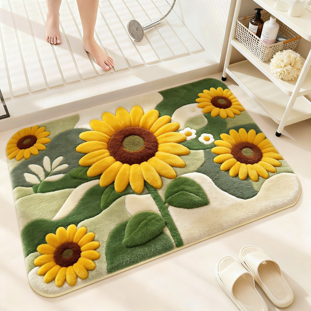Floral Pattern Bath Rug
