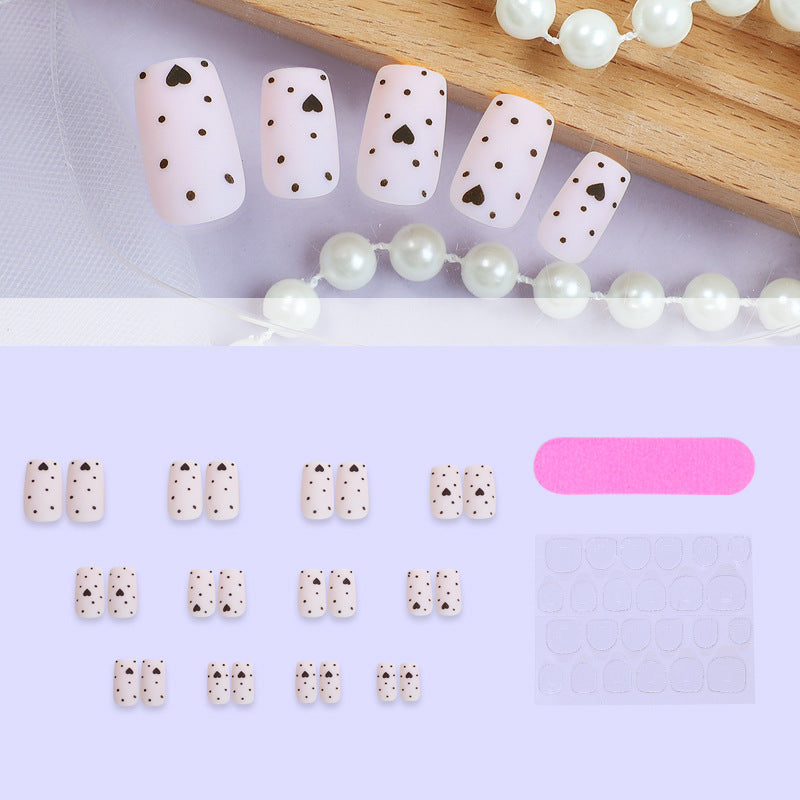 Chic Heart Pattern Press-On Nails kalsten