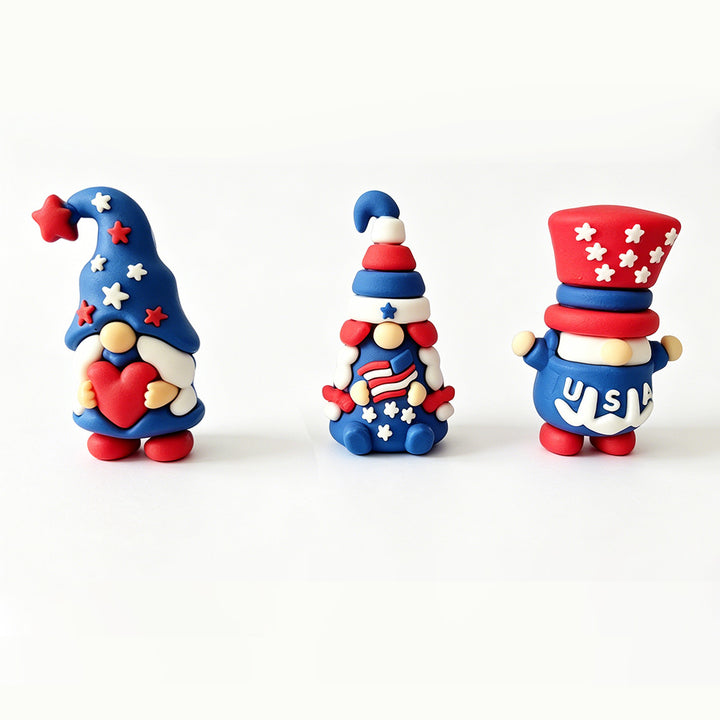 Unisex nan handcrafted decorative gnome set made of air-drying modeling clay with star and heart appliqué Kalsten