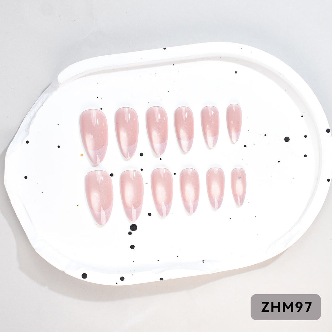 Artistic Press-On Nail Set with Cherry Blossom Design Kalsten