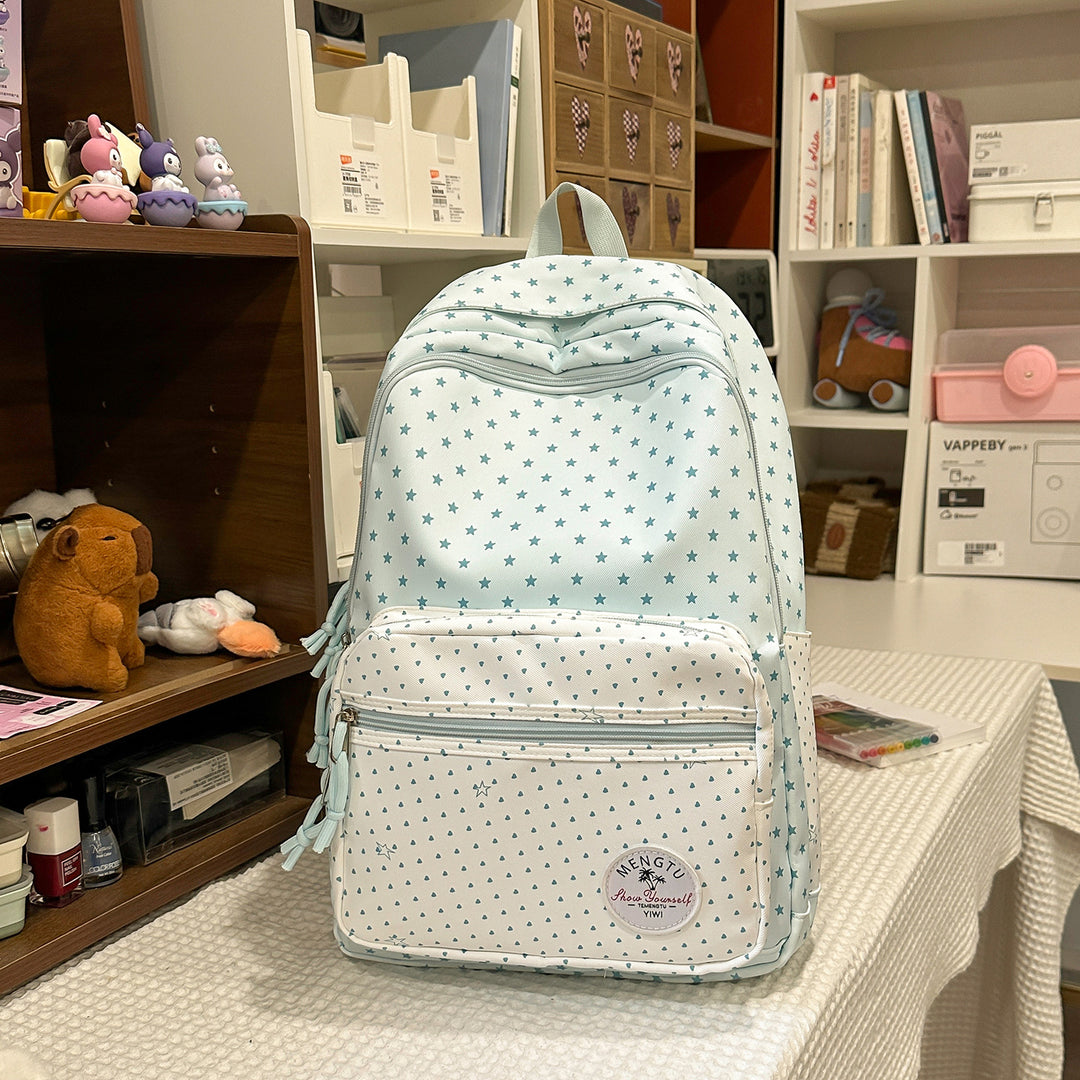 Whimsical Star-Patterned School Backpack Kalsten
