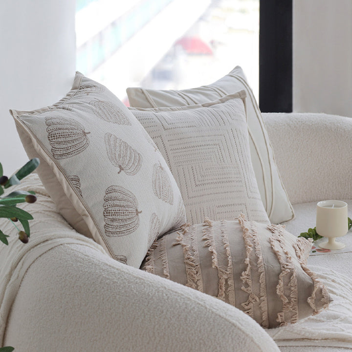 Decorative cushion with structured stripes and soft cotton cover Kalsten