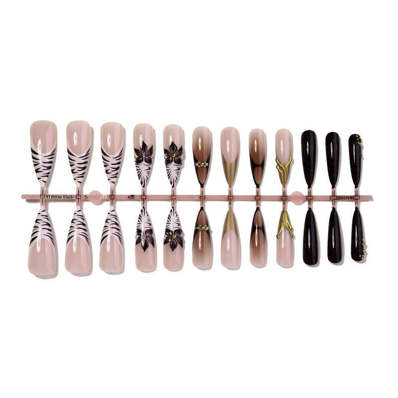 Artistic Stiletto Press-On Nail Set with Creative Patterns kalsten