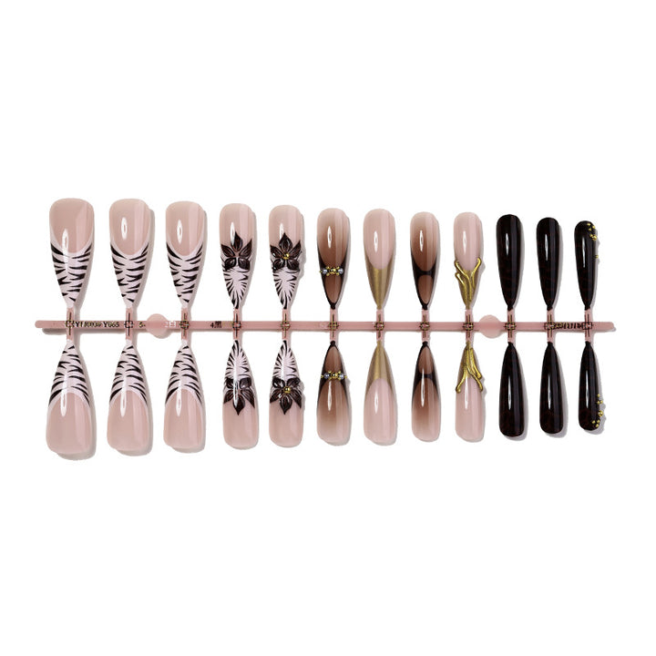 Artistic Stiletto Press-On Nail Set with Creative Patterns kalsten