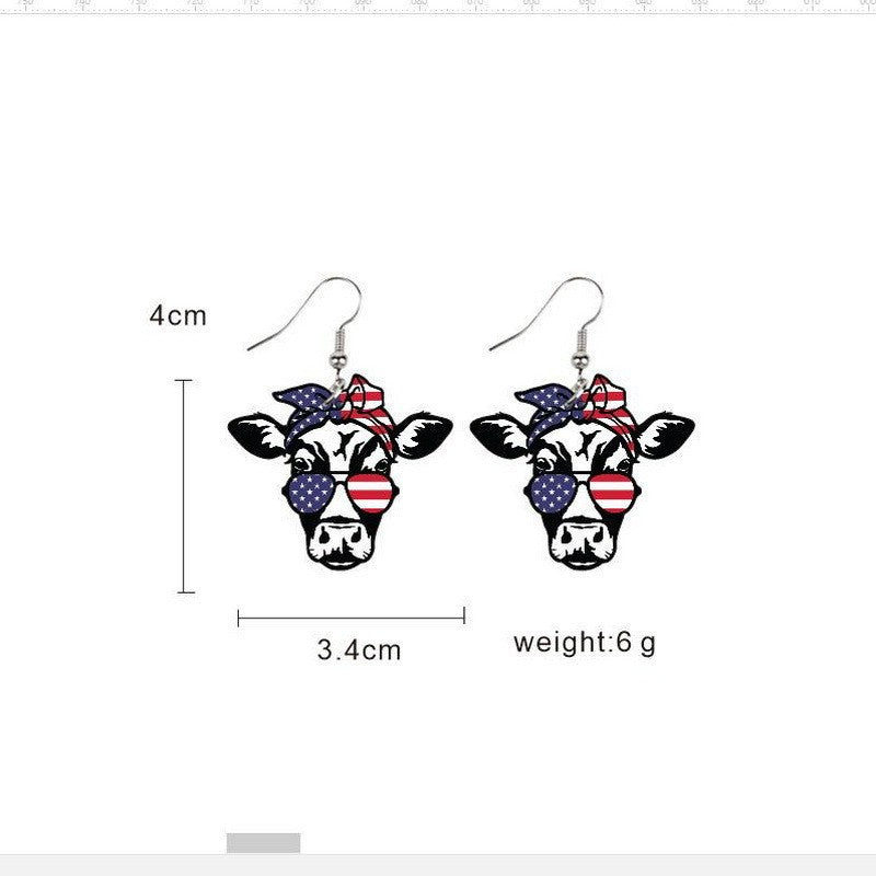 Women's eye-catching statement earrings can shape with flag motif Kalsten