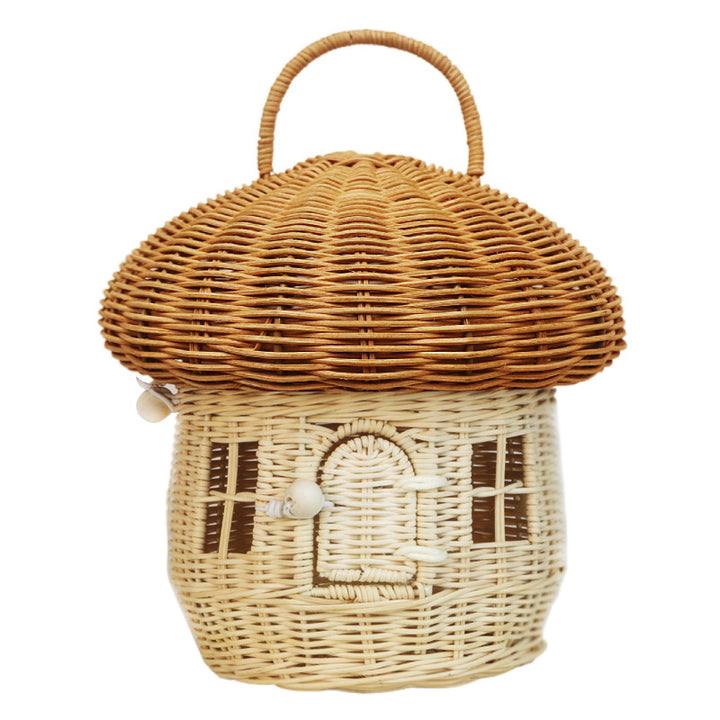 Whimsical Mushroom-Shaped Woven Storage Basket Kalsten