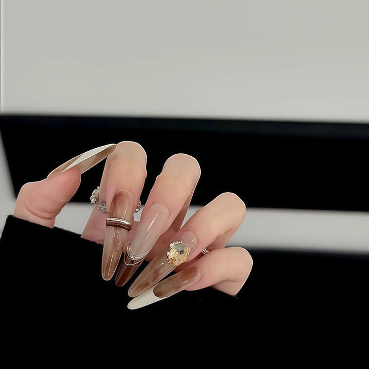 Artificial nail set with elegant glamour design Kalsten