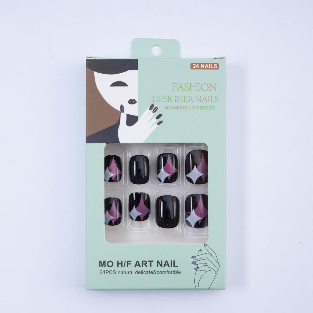 Artificial Nail Set with Modern Star Patterns Kalsten