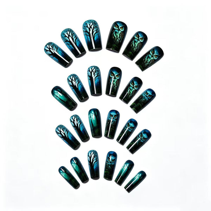 Artistic Forest-Themed Nail Art Kalsten