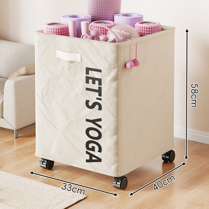 Rolling Double-Compartment Sports Equipment Storage Hamper Organizer