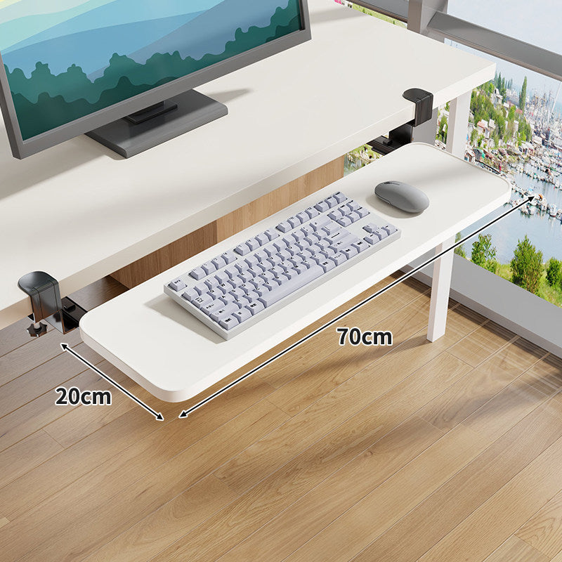 Under-Desk Sliding Ergonomic Keyboard and Mouse Tray with Clamp Mount