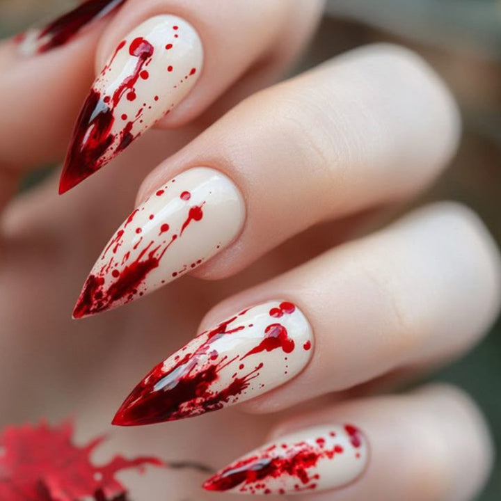 Gothic Blood Splatter Nail Art Extensions Kalsten