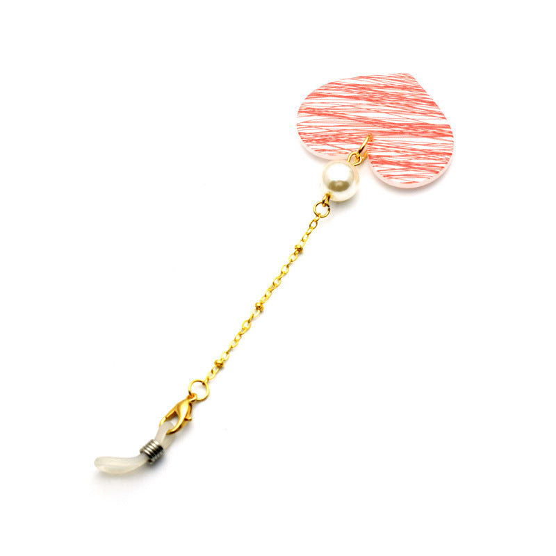 Heart-Shaped Eyewear Chain with Pearl Accents Kalsten