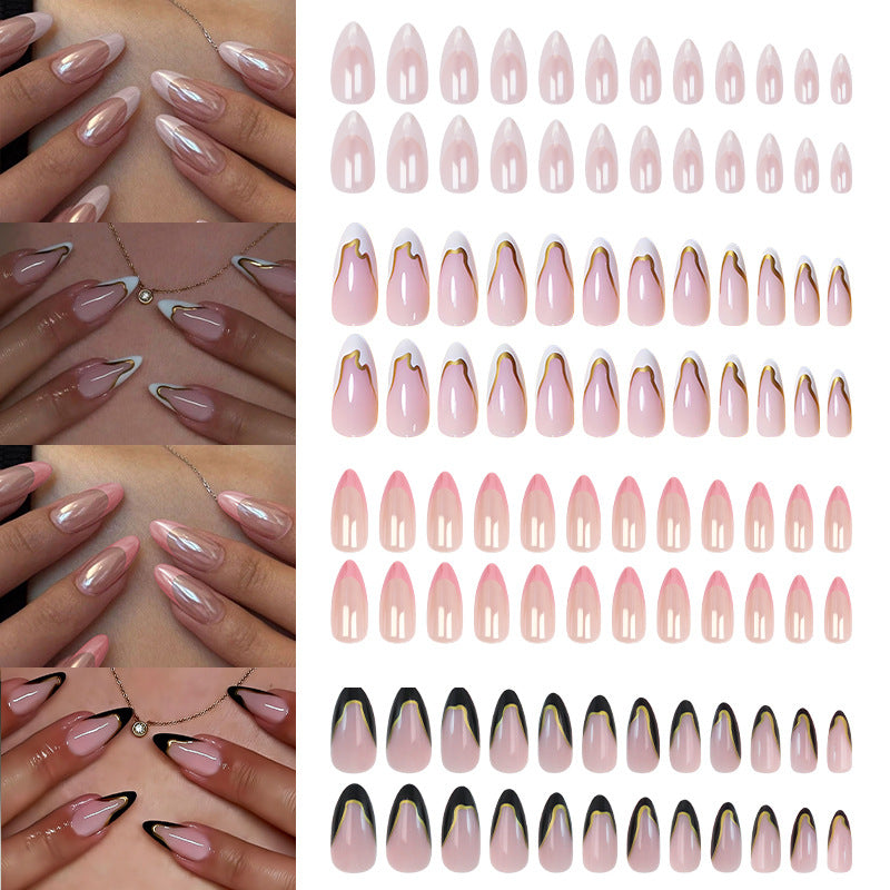 Artificial nail set with glamorous 3D flower appliqués and elegant color gradients Kalsten