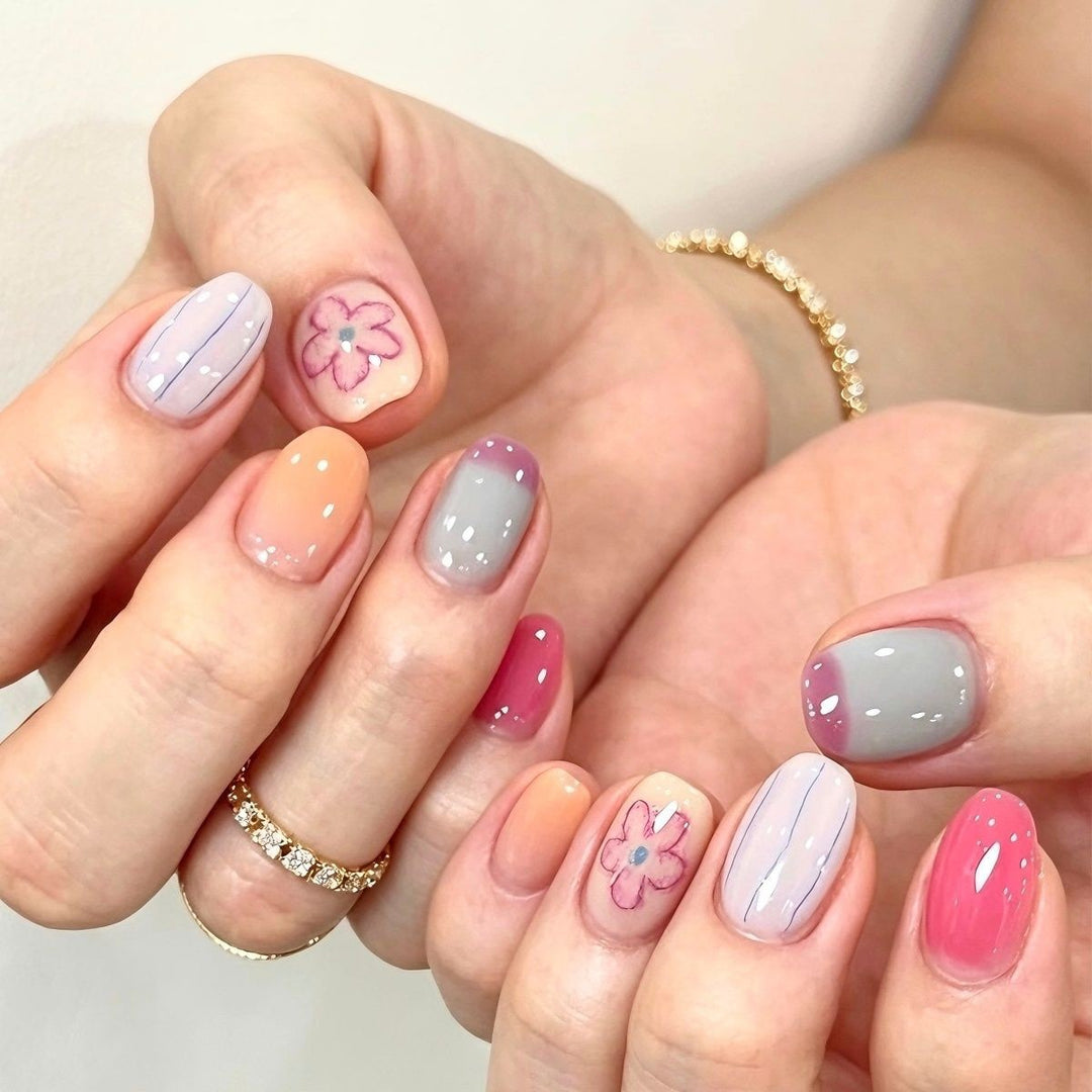 Artistic Cat-Themed Press-On Nail Art Set Kalsten