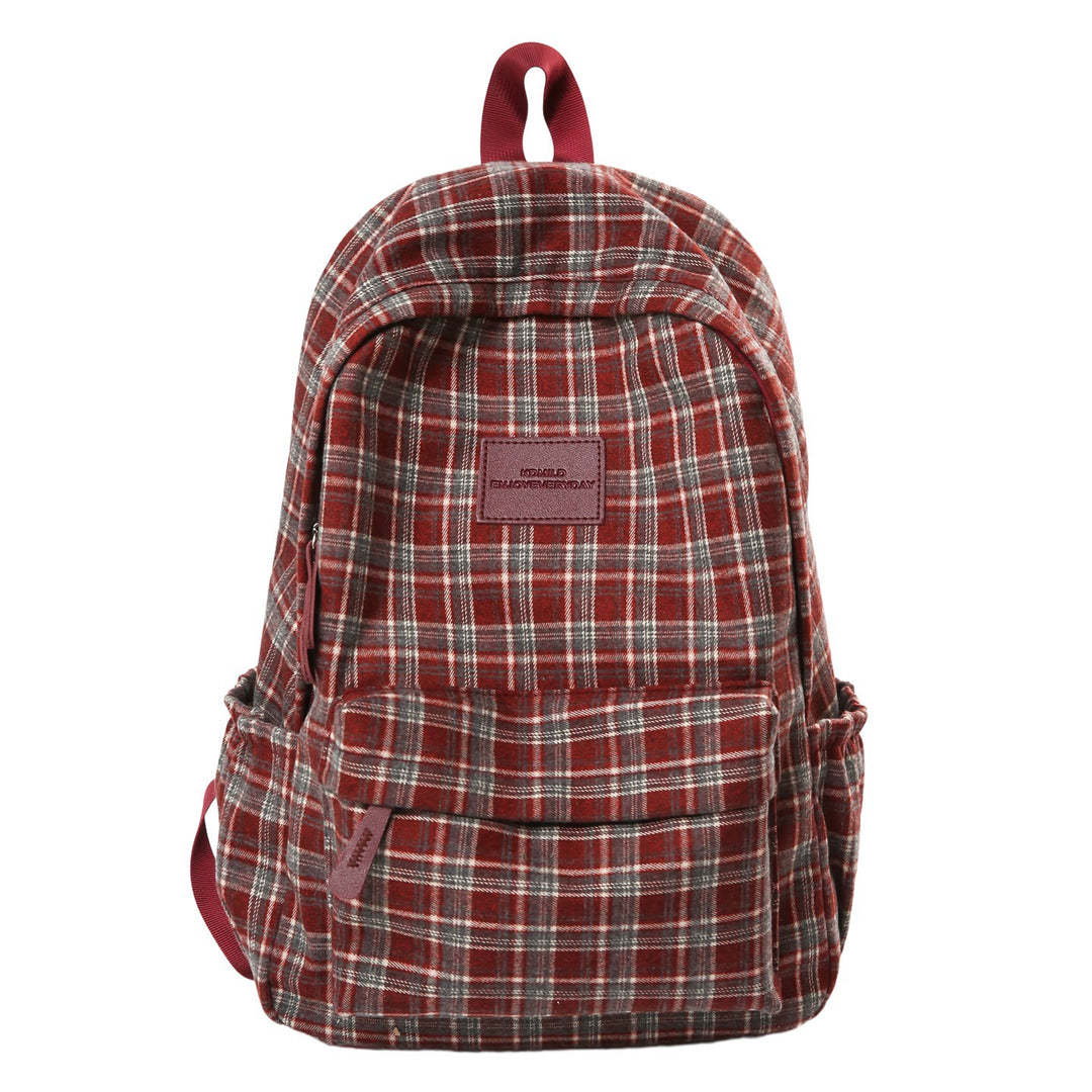 Checked Patterned Casual School Backpack Kalsten