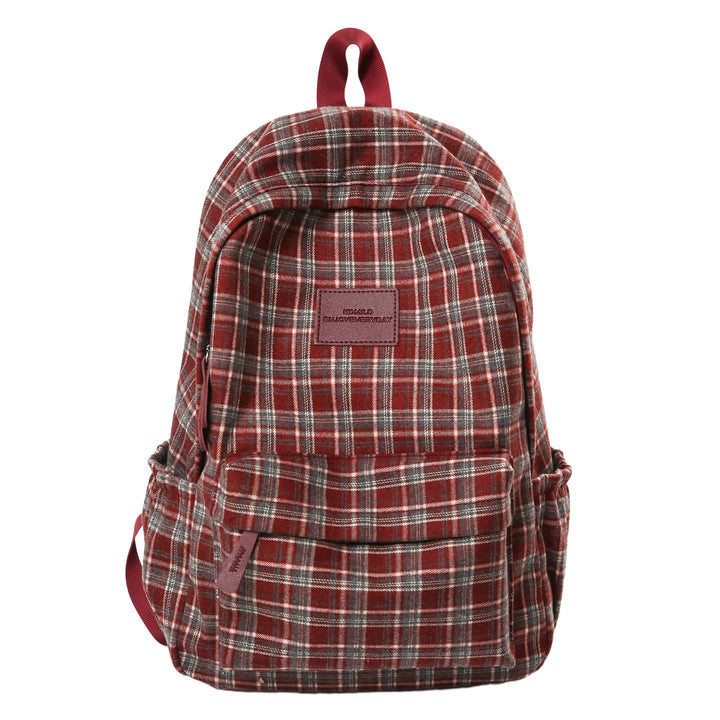 Checked Patterned Casual School Backpack Kalsten