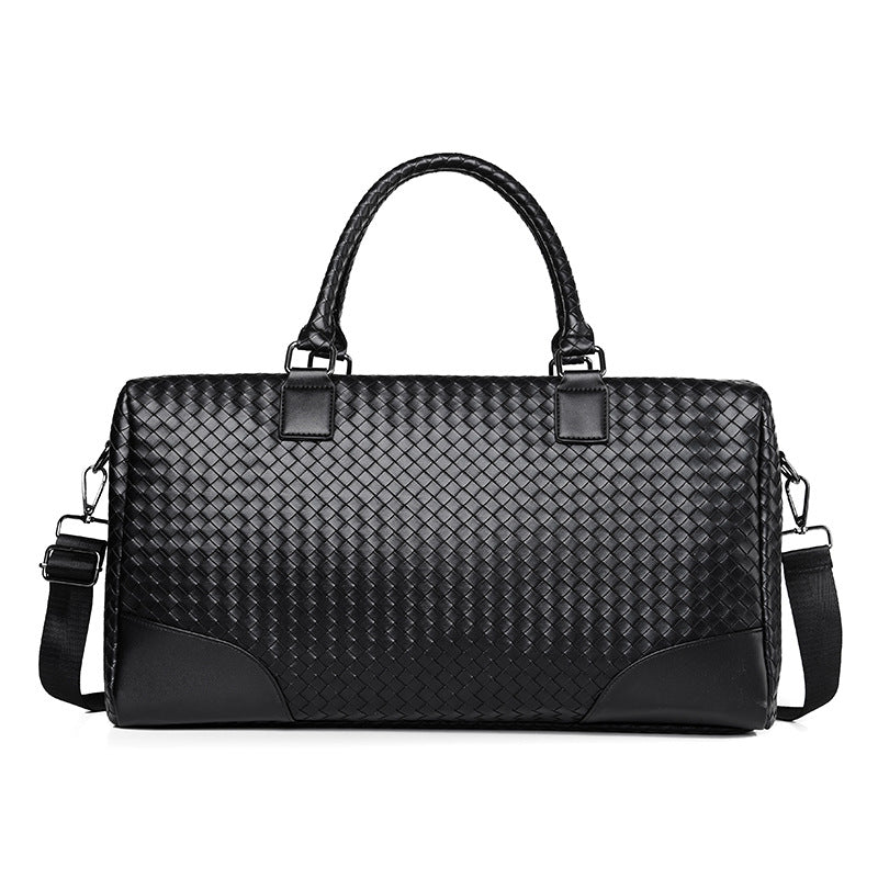 Premium Woven Leather Travel Duffel Bag kalsten
