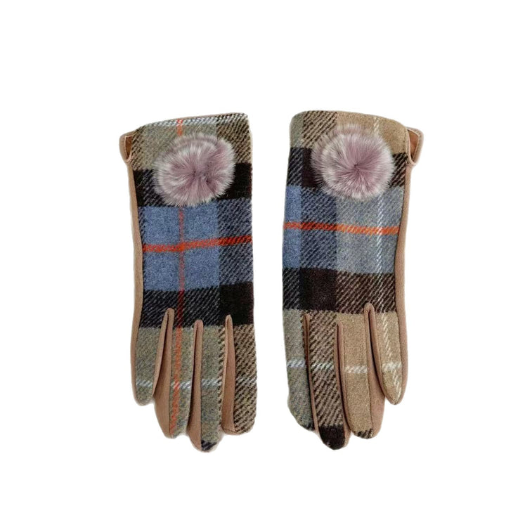 Warm Plaid Pattern Touchscreen Gloves Kalsten