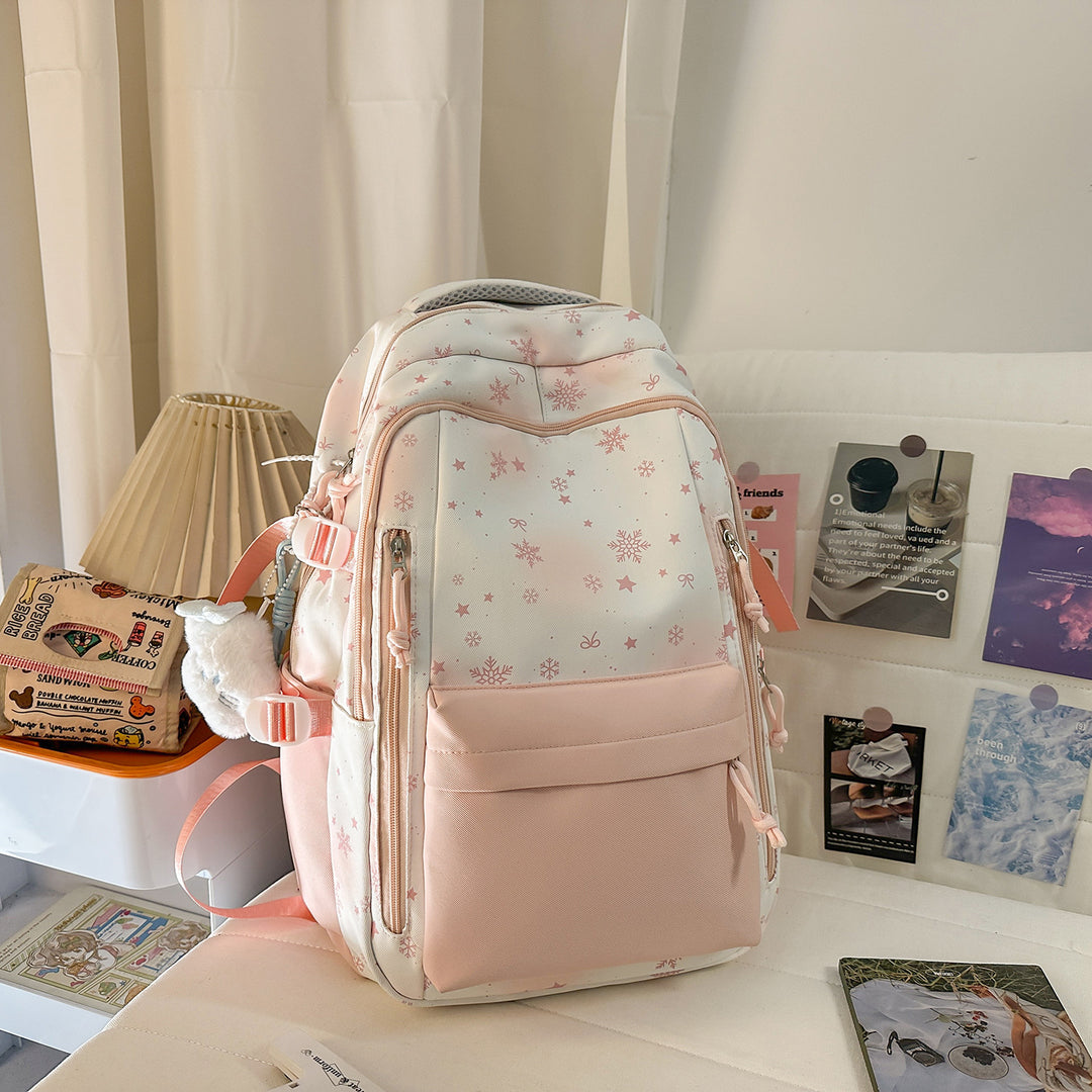Backpack with Elegant, Floral Design and Many Compartments Kalsten