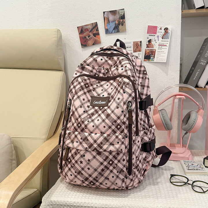 Stylish Plaid Design School Backpack Kalsten