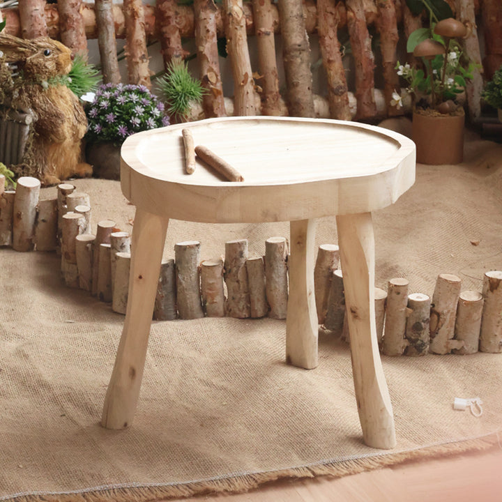Modern wooden footstool Kalsten