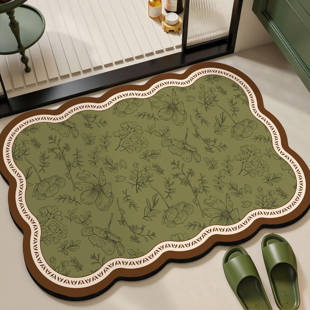Elegant Vintage Floral Print Area Mat