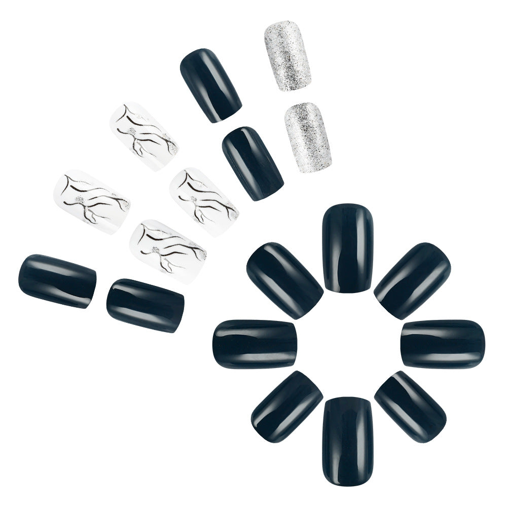 Elegant Marble and Glitter Press-On Nails Kalsten