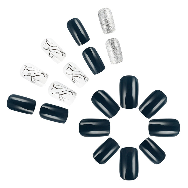 Elegant Marble and Glitter Press-On Nails Kalsten