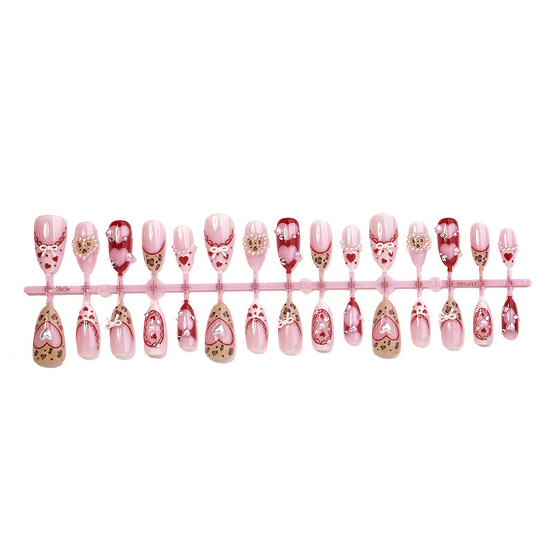 Romantic Heart-Shaped Press-On Nail Art Set Kalsten