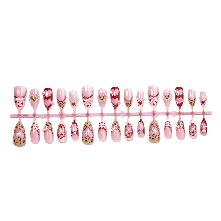 Romantic Heart-Shaped Press-On Nail Art Set Kalsten
